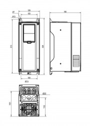 Габаритные размеры прибора в корпусе 1
