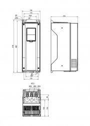 Габаритные размеры прибора в корпусе 2
