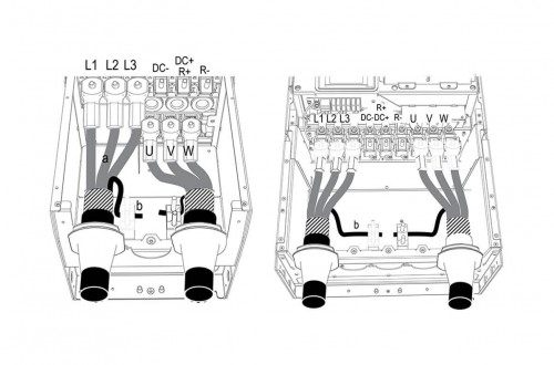Подключение питающей сети и двигателя