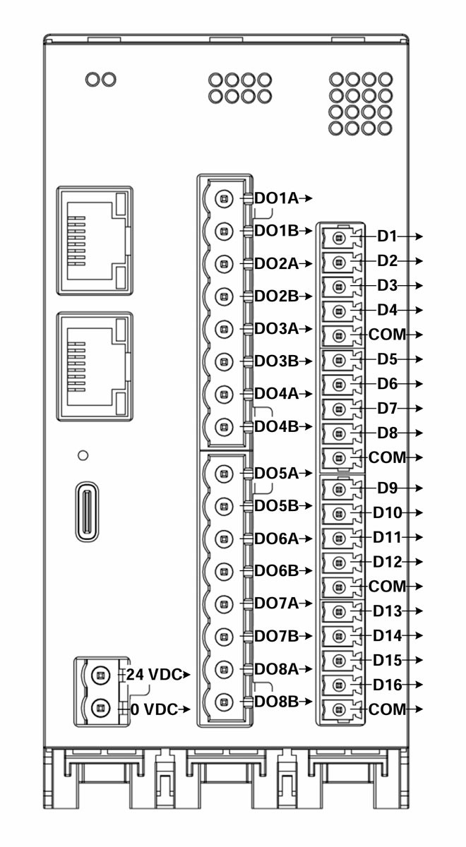 Призначення контактів клемника FK210-8R.16D